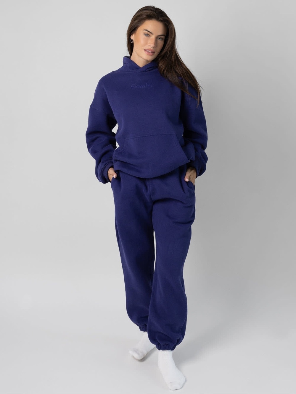 Comfrt Signature Sweatpants - Indigo Deep Blue - Cotton - Unisex Medium - 27.5” - Picture 11 of 11